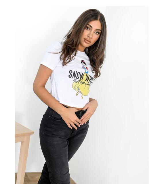 ONLY T-shirt Με Στάμπα 'Snow White' Κρεμ - Modern Girl