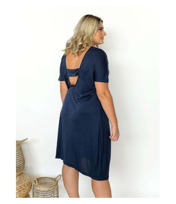 Vero Moda Φόρεμα Κοντομάνικο Με Ανοιχτή Πλάτη Μπλε - Clara
