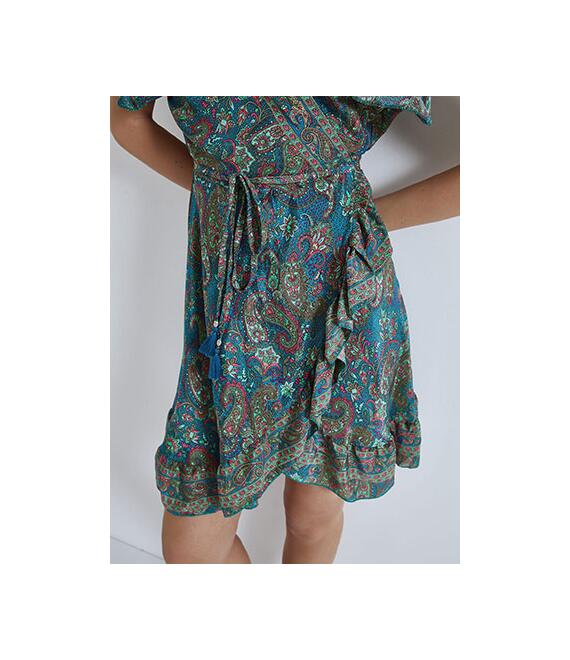 Κρουαζέ φόρεμα με λαχούρια SM9845.8901+6