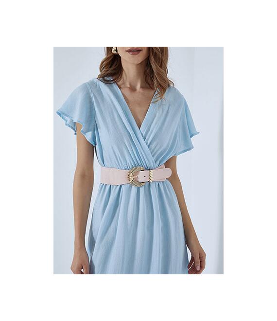 Κρουαζέ maxi φόρεμα με βαμβάκι SM9856.8287+2