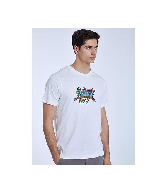 Unisex βαμβακερό T-shirt με παπαγάλους SM1017.4623+1