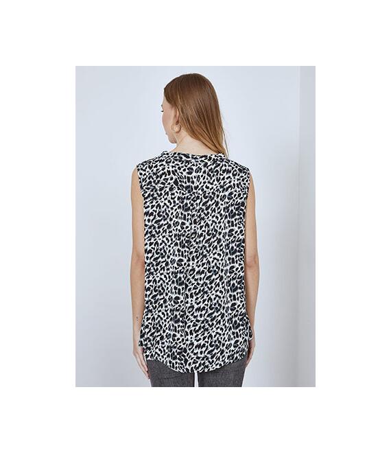 Αμάνικη μπλούζα σε animal print SM7616.4270+1
