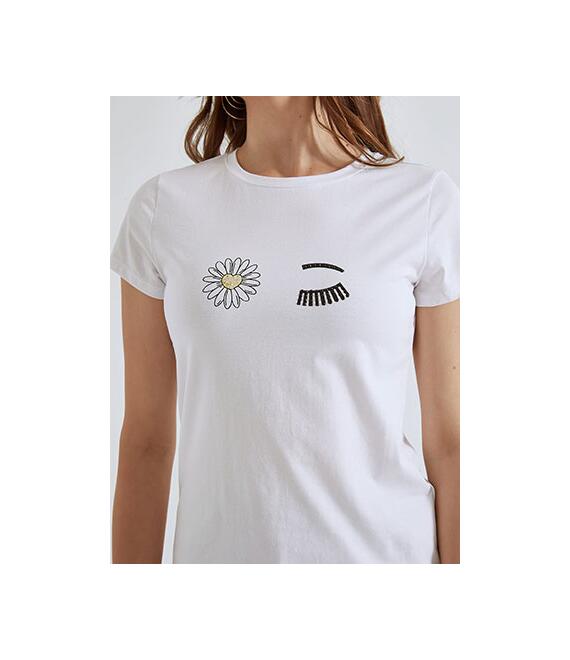 T-shirt με λουλούδι και μάτι SM7958.4625+2
