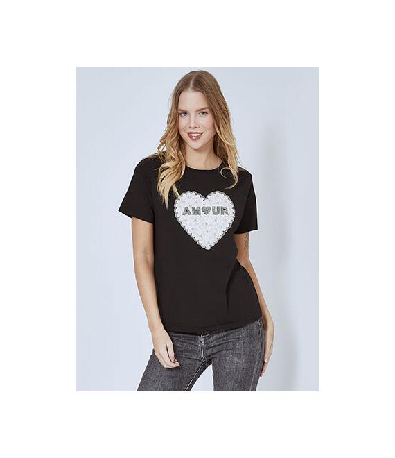 T-shirt amour με strass SM9844.4905+4