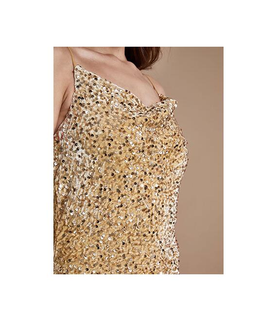 Mini βελούδινο φόρεμα με παγιέτες WQ7657.8752+5