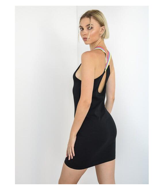 SikSilk Φόρεμα Mini Με Λογότυπο Μαύρο - Revive