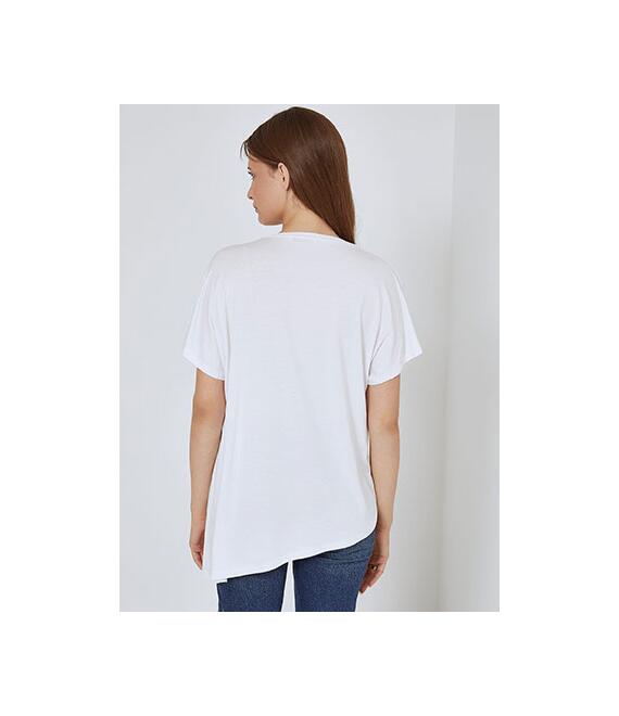 Ασύμμετρη μπλούζα με πιέτες SM6999.4001+1