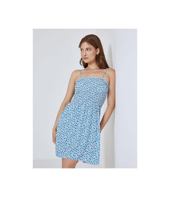 Mini φόρεμα με σφηκοφωλιά SM8003.8138+3