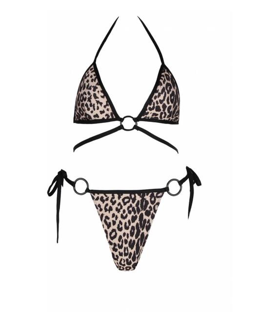 GIGI-Μαγιό Σετ Μπικίνι με Κρίκους - Animal Print