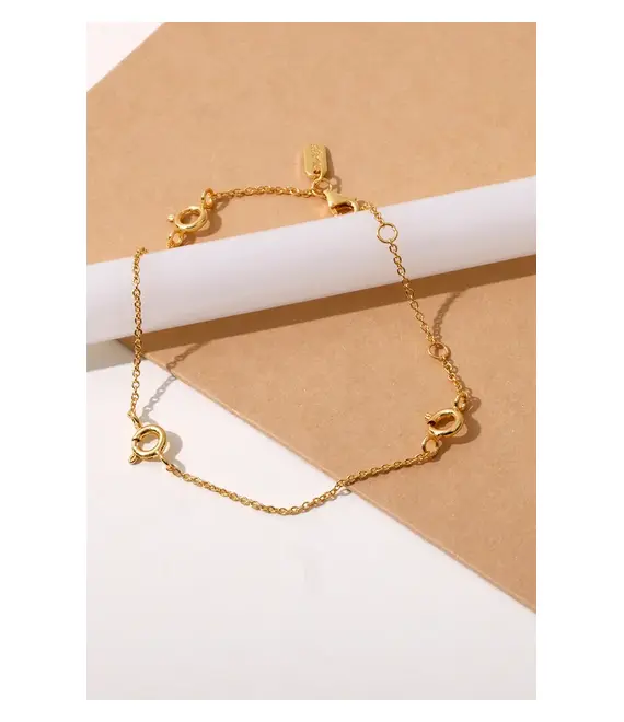 Βραχιόλι από επιχρυσωμένο ασήμι Design Letters 90506002GOLD