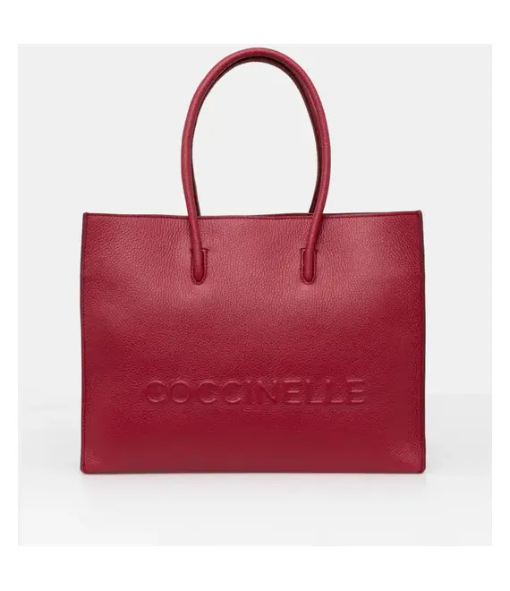 Δερμάτινη τσάντα Coccinelle COCCINELLEMYRTHA MAXI LOG χρώμα: μπορντό, E1 QBB 18 02 01