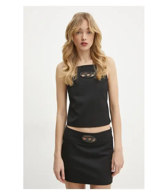 Τοπ από μείγμα μαλλιού Diesel T-WILIT TANK TOP χρώμα: μαύρο, A17320.0PHAL