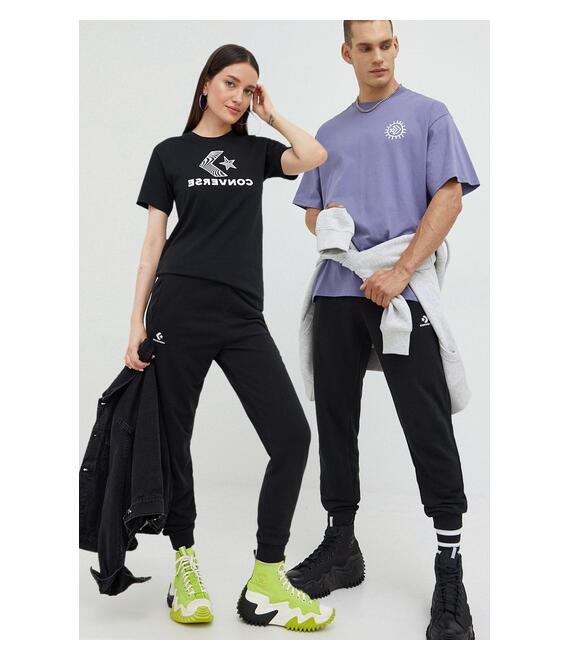 Παντελόνι φόρμας Converse χρώμα: μαύρο
