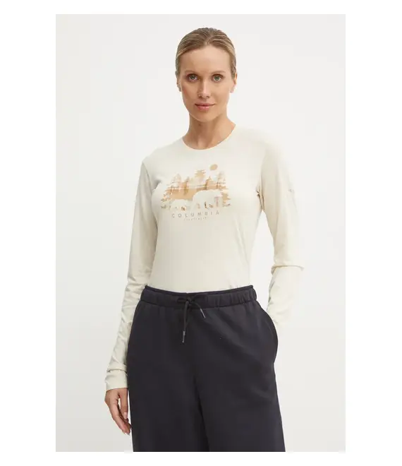 Longsleeve Columbia χρώμα: μπεζ