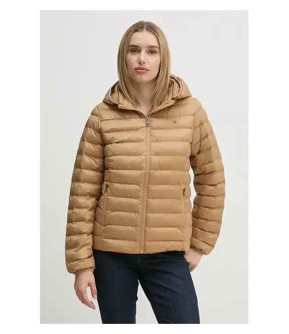 Μπουφάν Tommy Hilfiger χρώμα: μπεζ, WW0WW38927