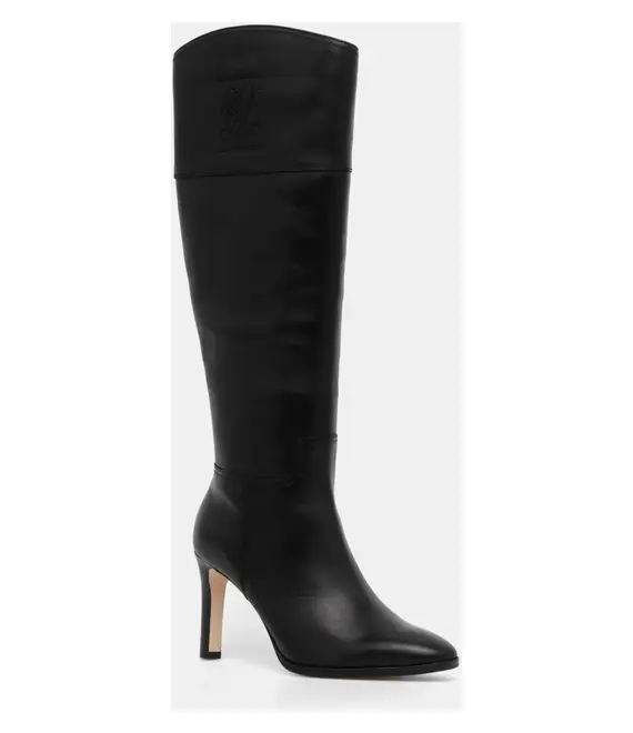 Δερμάτινες μπότες Lauren Ralph Lauren Page γυναικείες, χρώμα: μαύρο, 802915403001 F3802915403001