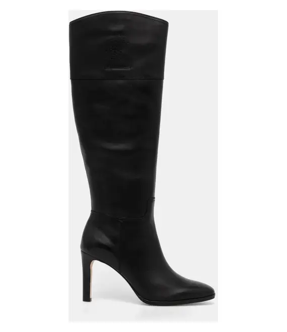 Δερμάτινες μπότες Lauren Ralph Lauren Page γυναικείες, χρώμα: μαύρο, 802915403001 F3802915403001