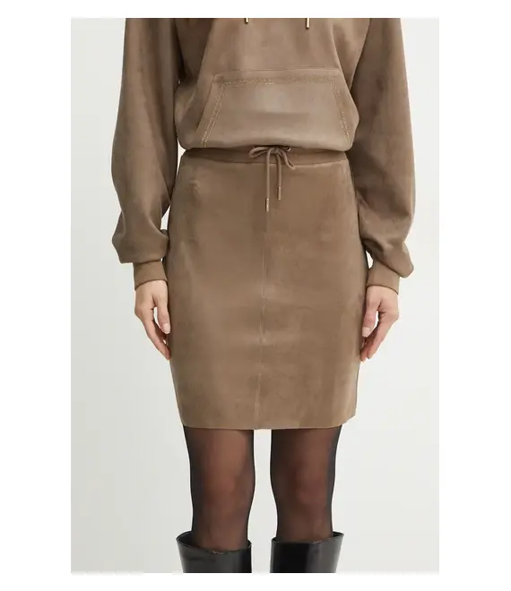 Φούστα Guess χρώμα: καφέ