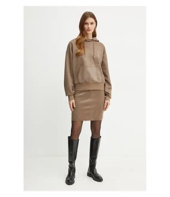 Φούστα Guess χρώμα: καφέ