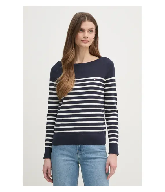 Πουλόβερ Tommy Hilfiger χρώμα: μπλε, WW0WW40099