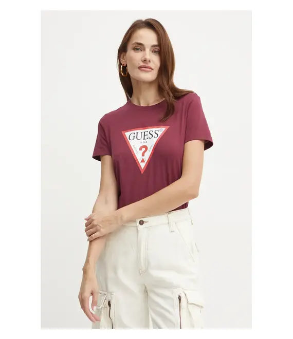 Βαμβακερό μπλουζάκι Guess
