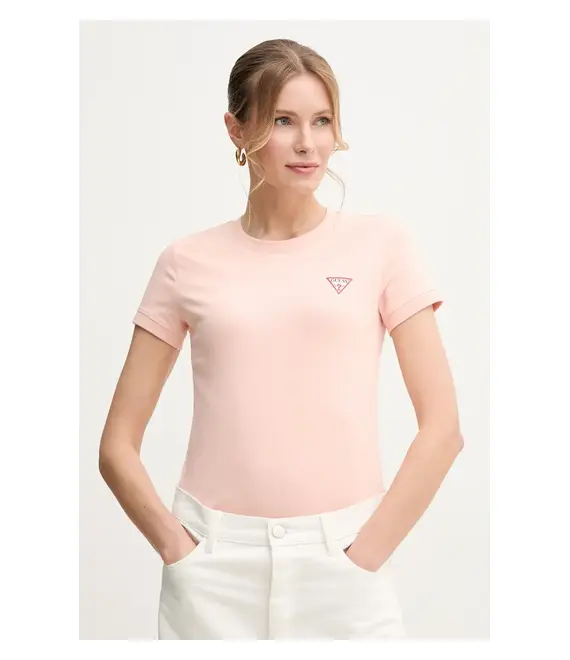 Μπλουζάκι Guess χρώμα: πορτοκαλί