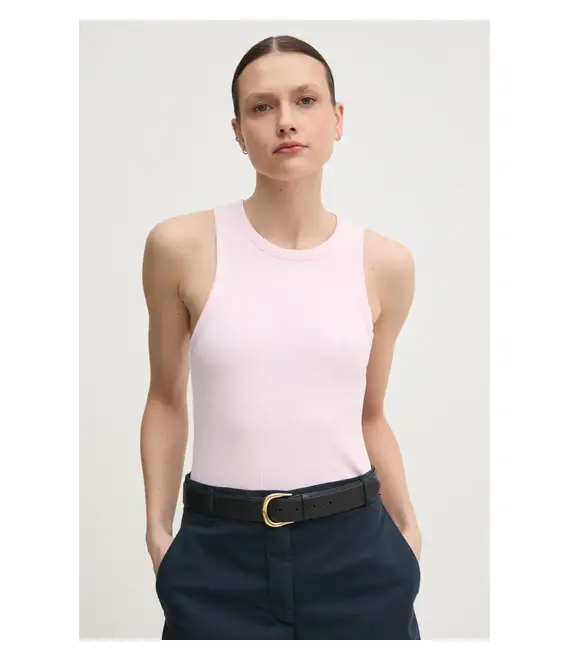 Top Tommy Hilfiger χρώμα: ροζ, WW0WW38635
