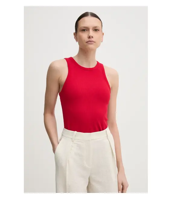 Top Tommy Hilfiger χρώμα: κόκκινο, WW0WW38635