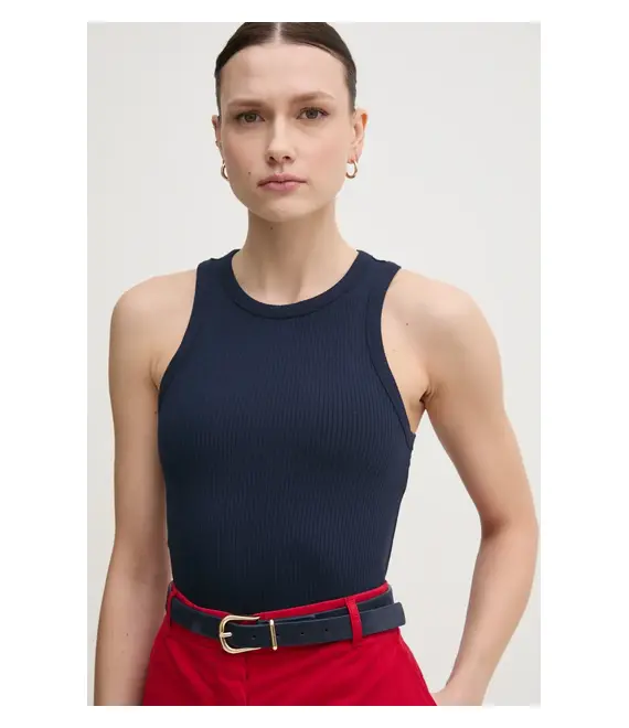 Top Tommy Hilfiger χρώμα: ναυτικό μπλε, WW0WW38635