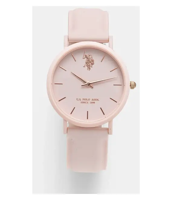 Ρολόι U.S. Polo Assn. LUCY χρώμα: ροζ, USP8058PK