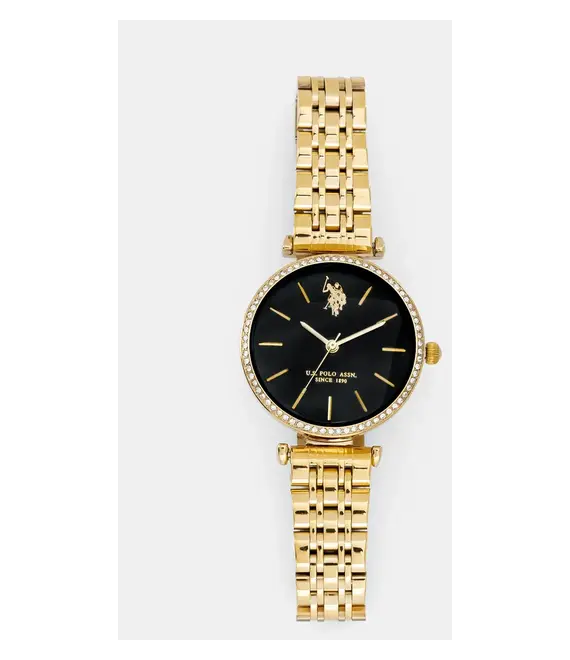 Ρολόι U.S. Polo Assn. ELEONOR χρώμα: χρυσαφί, USP8170BK
