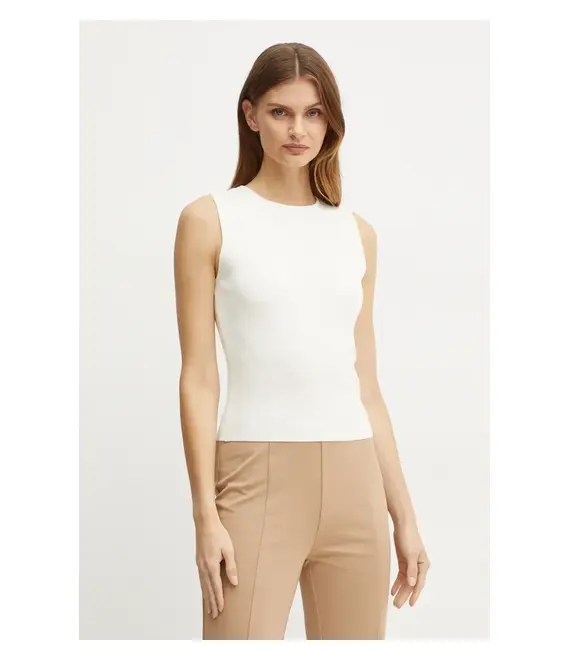 Γιλέκο Twinset χρώμα: μπεζ, 242TT3030