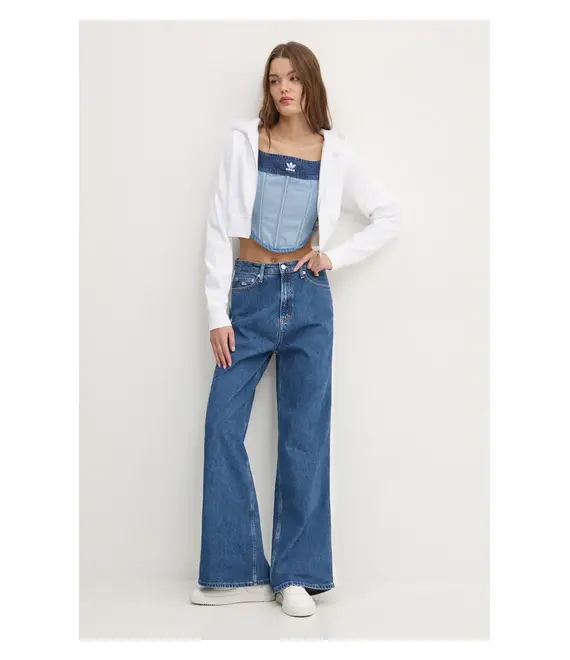 Τζιν τοπ adidas Originals x Ksenia Schneider χρώμα: μπλε, IW5671