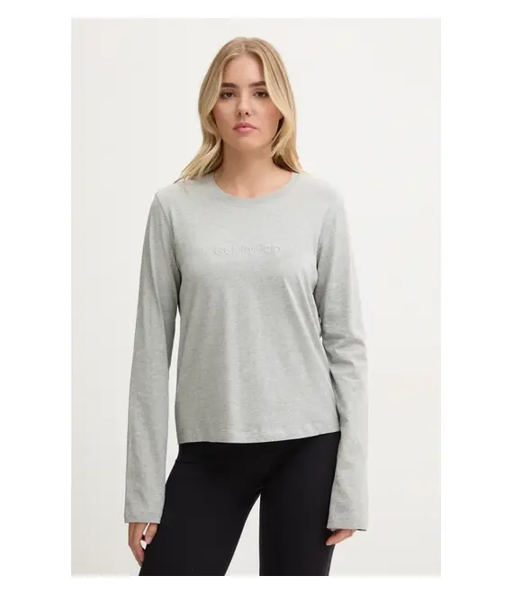 Βαμβακερό μακρυμάνικο Calvin Klein Underwear χρώμα: γκρι, 000QS7332E