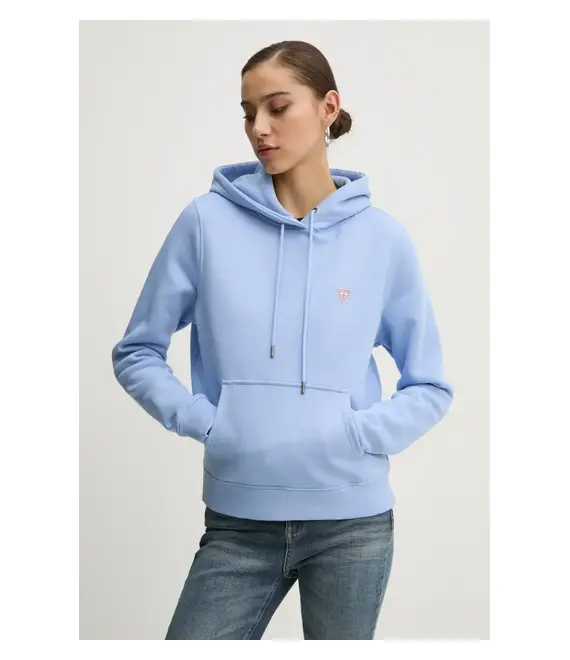 Μπλούζα Guess Jeans χρώμα: ναυτικό μπλε, με κουκούλα, W4YQ04 KC811