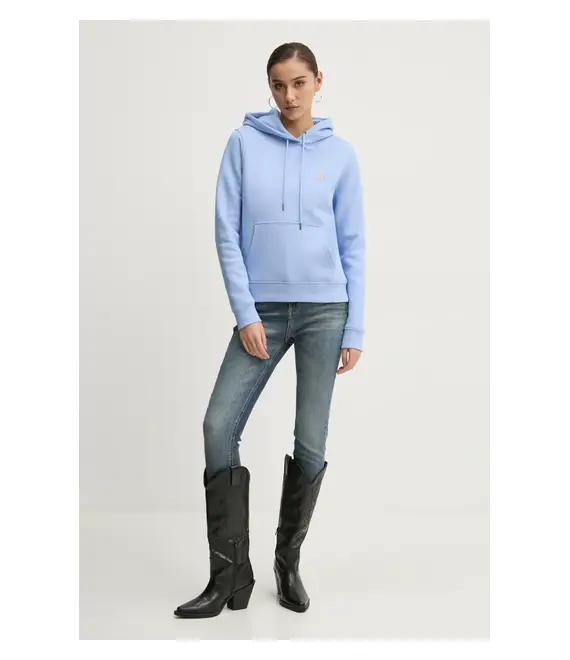 Μπλούζα Guess Jeans χρώμα: ναυτικό μπλε, με κουκούλα, W4YQ04 KC811
