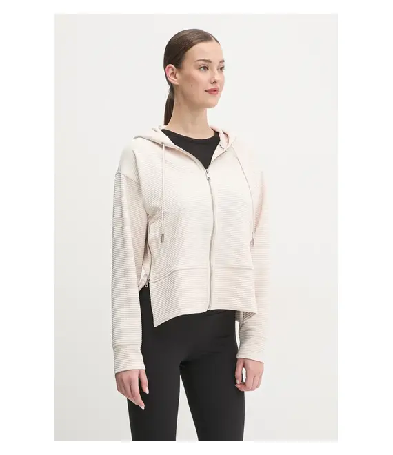 Μπλούζα Dkny χρώμα: μπεζ, με κουκούλα, DP4J9312