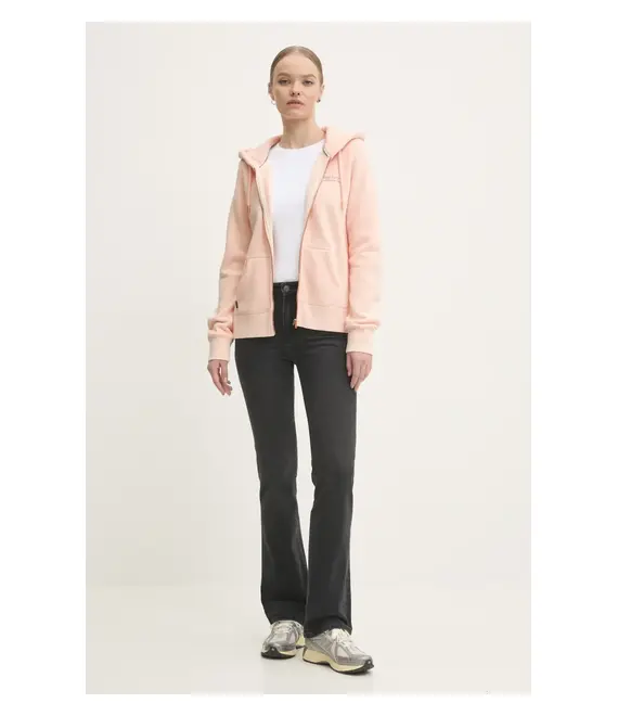 Μπλούζα Superdry χρώμα: ροζ, με κουκούλα, W2012047A-YU4