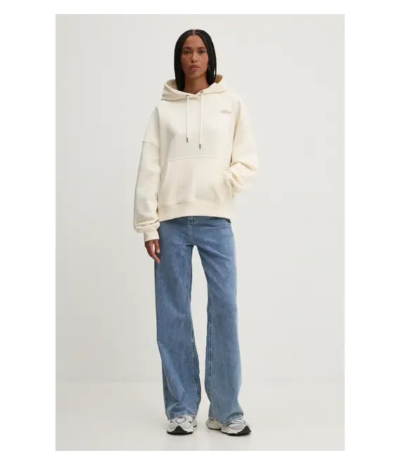Μπλούζα Guess Jeans χρώμα: μπεζ, με κουκούλα, W4BQ21 KC811