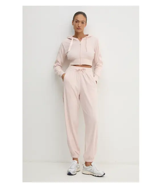 Μπλούζα adidas Originals Femme Galore Short Fulzip Hoodie χρώμα: ροζ, με κουκούλα, JN3005