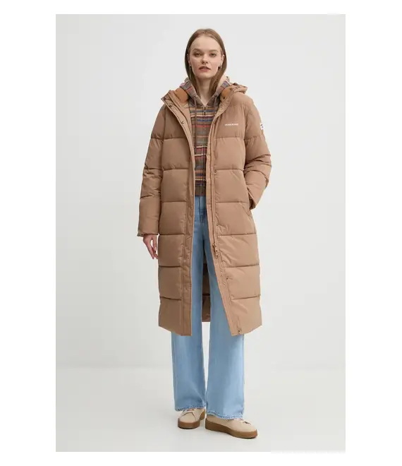 Μπλούζα Guess Originals χρώμα: καφέ, με κουκούλα, W4BQ00 KC811