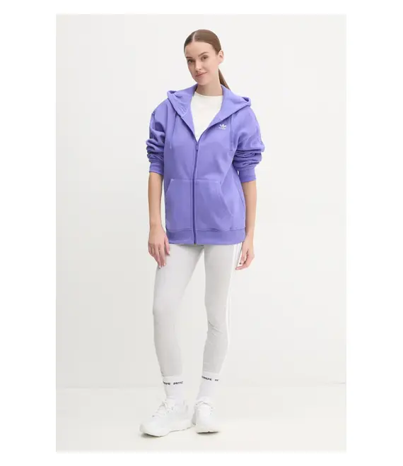 Μπλούζα adidas Originals χρώμα: μοβ, με κουκούλα, IY9624