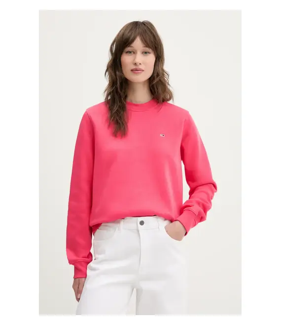 Μπλούζα Tommy Jeans χρώμα: ροζ, DW0DW19959