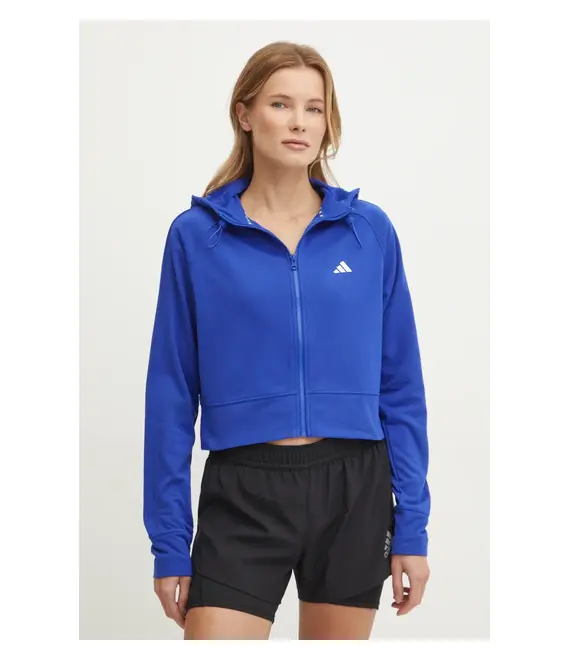 Φούτερ προπόνησης adidas Performance Game and Go χρώμα: μπλε, με κουκούλα, IX5068