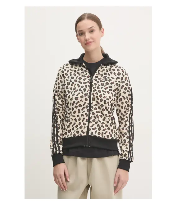 Μπλούζα adidas Originals Leopard χρώμα: μπεζ, IW8468