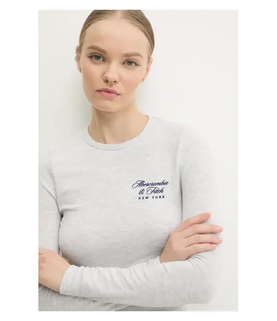 Longsleeve Abercrombie & Fitch χρώμα: γκρι, KI157-4309