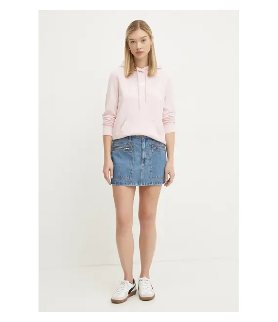Μπλούζα Hollister Co. χρώμα: ροζ, με κουκούλα, KI352-4207