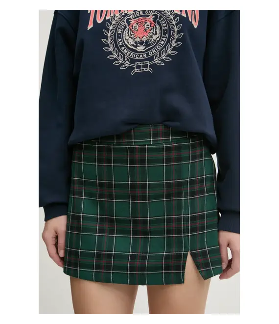 Φούστα Hollister Co. χρώμα: πράσινο, KI343-4167