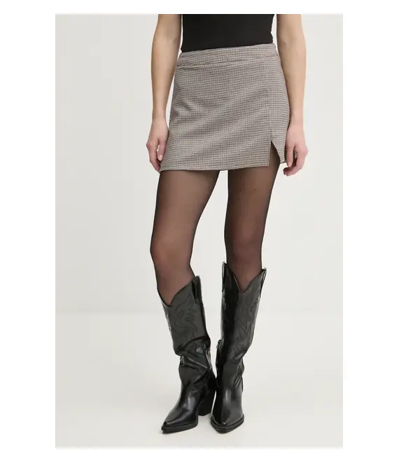 Φούστα Hollister Co. χρώμα: μπεζ, KI343-4167