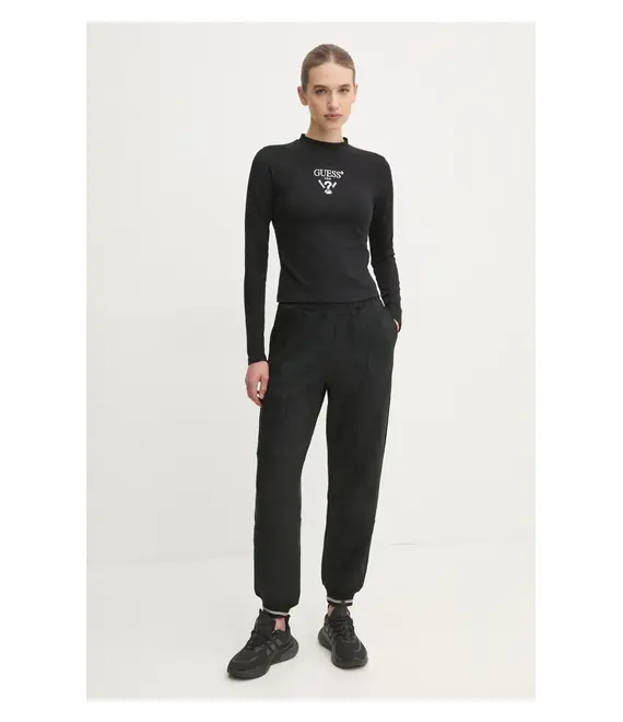 Μακρυμάνικο Guess COLETTE χρώμα: μαύρο, V4YI23 KCDH1
